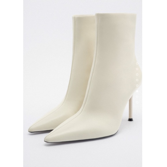 ZARA HEELED LEATHER ANKLE BOOTS - Picture 4 of 9